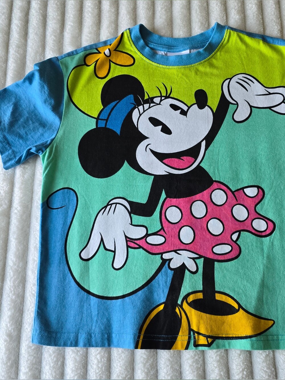 Disney Minnie Mouse Short Sleeve Tee in Blue, Green & Pink